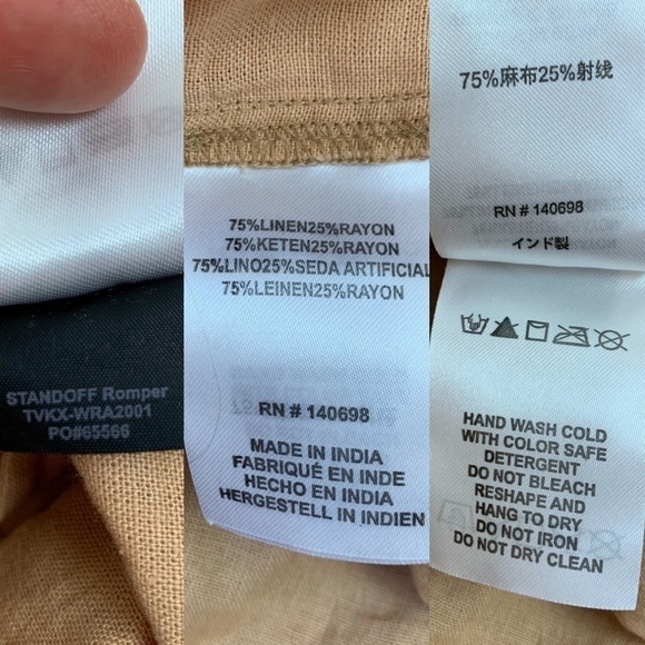 NWT Tavik Standoff Romper Linen Rayon Size Small Sand Shorts Pockets - Picture 14 of 14